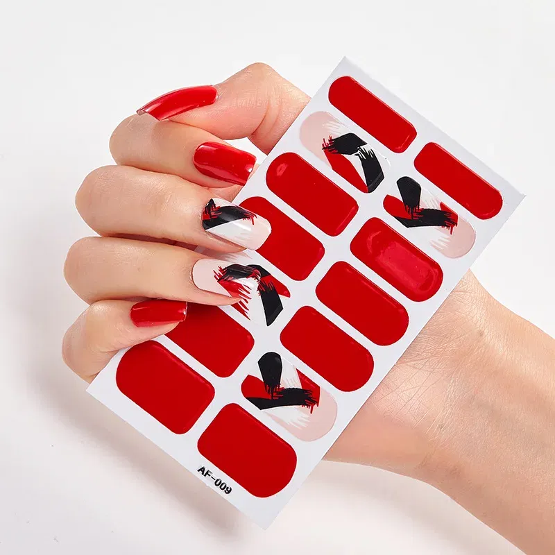 Color: WHITE - Full Cover Nail Stickers Nail Polish Nail Decoration Nails Sticker Designer Self Adhesive Nail Sticker Creative Nail Art Sticker