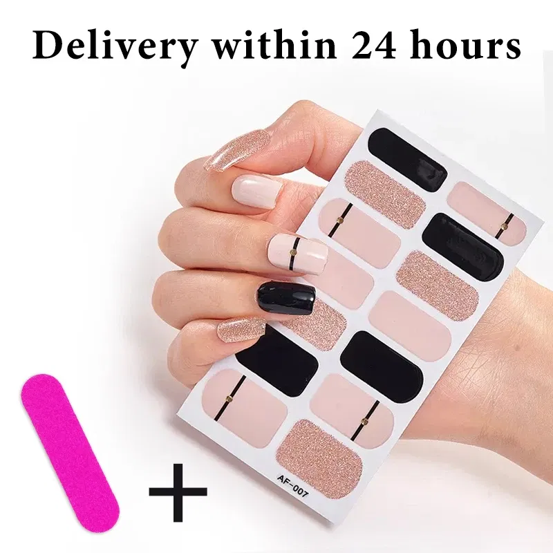 Color: WHITE - Full Cover Nail Stickers Nail Polish Nail Decoration Nails Sticker Designer Self Adhesive Nail Sticker Creative Nail Art Sticker