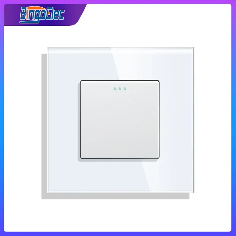 Color: Green, Size: 3XL, Ships From: CHINA - Bingoelec Push Button Switch 1/2/3 Gang 1 Way 2 Way 3 Way EU Standard Home light Switch Crystal Glass Panel Wall switch