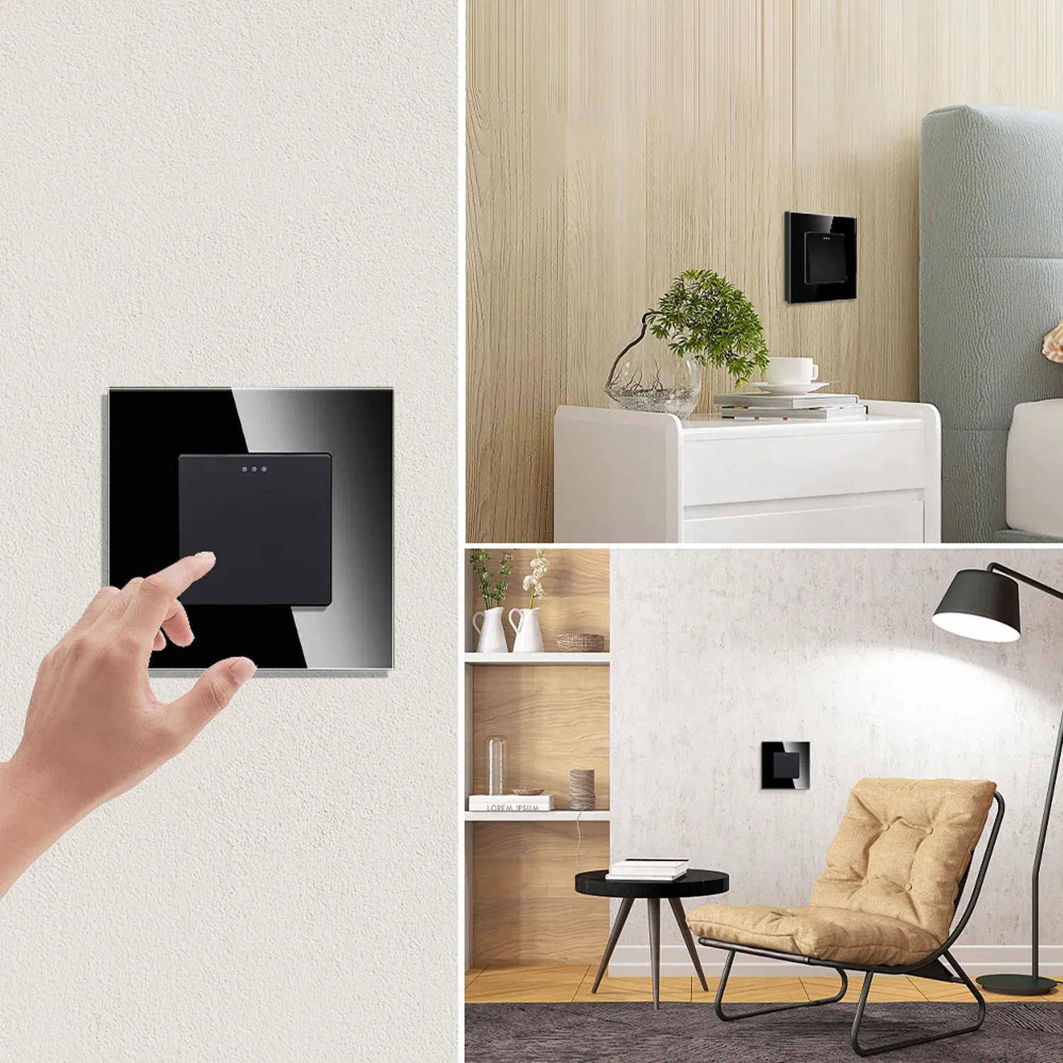 Color: Green, Size: 3XL, Ships From: CHINA - Bingoelec Push Button Switch 1/2/3 Gang 1 Way 2 Way 3 Way EU Standard Home light Switch Crystal Glass Panel Wall switch