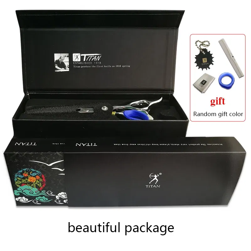 Color: Black - Titan high quality cutting scissors beard ball screw hand made sharp VG10 steel hair
