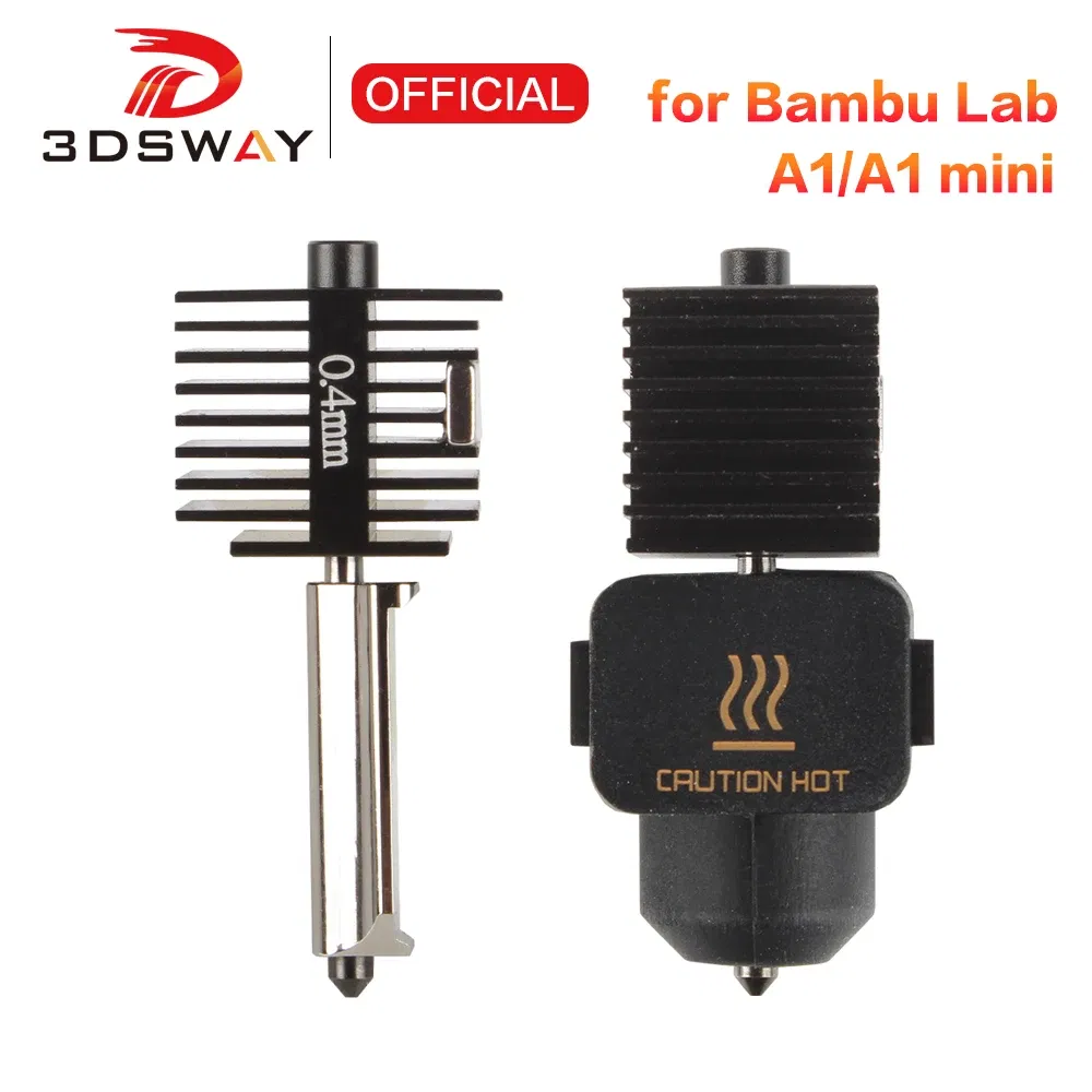 Color: Red - Hardened Steel Nozzle For Bambu Lab A1 mini Hotend Kit 0.4/0.6/0.8mm Fast Speed Bambulab A1 Hot End Assembly 3D printer part