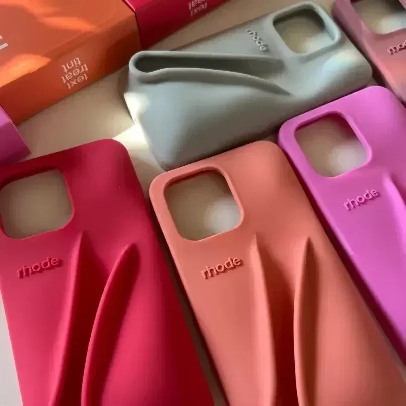 Color: Blue, Material: CANVAS - Lipstick Soft Silicone DIY Rhode Phone Case for IPhone 16 Pro Max 16Pro 16Plus Portable Lip Gloss Holder Ins Hot Cover