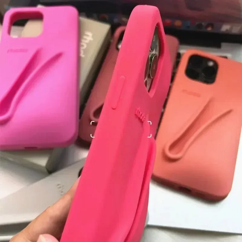 Color: Blue, Material: CANVAS - Lipstick Soft Silicone DIY Rhode Phone Case for IPhone 16 Pro Max 16Pro 16Plus Portable Lip Gloss Holder Ins Hot Cover