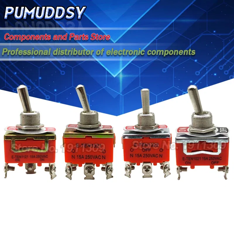Color: grey - 1PCS E-TEN1322 E-TEN1321 E-TEN1221 E-TEN1122 E-TEN1121 E-TEN1021 15A/250V Switch Miniature Toggle Switches 1322 1321 1221