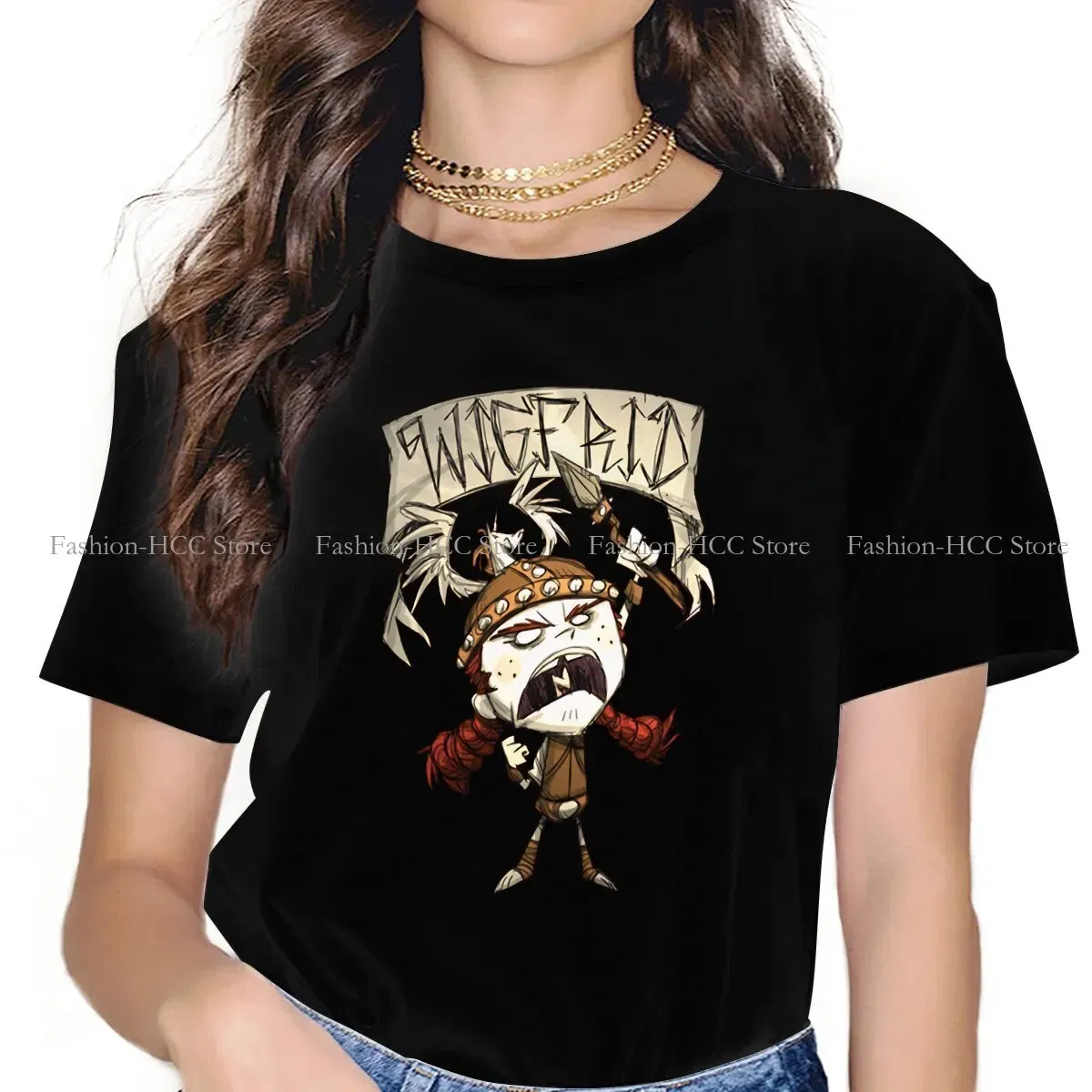 Color: WHITE, Size: XL - Wigfrid Casual Polyester TShirt Dont Starve Style Tops Comfortable T Shirt Female