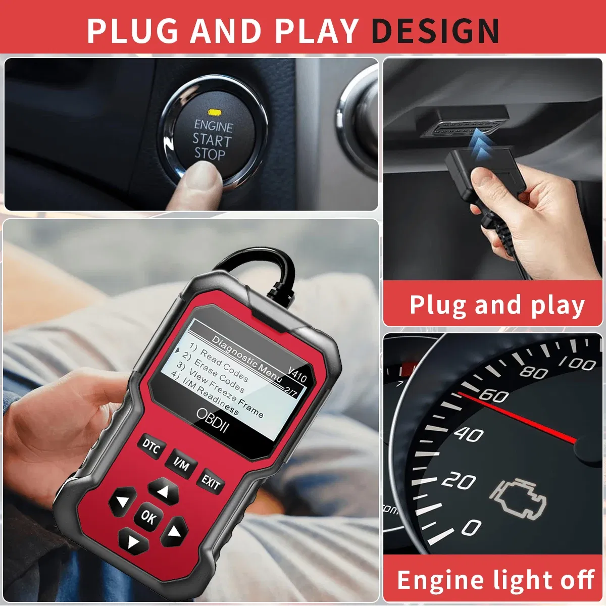 Color: Orange - Car Obd2 Scanner Diagnostic Tool Code Reader Engine Fault Code Reader Scanner Can Diagnose All Obd Ii Protocol Cars since 1996 Scan Tool