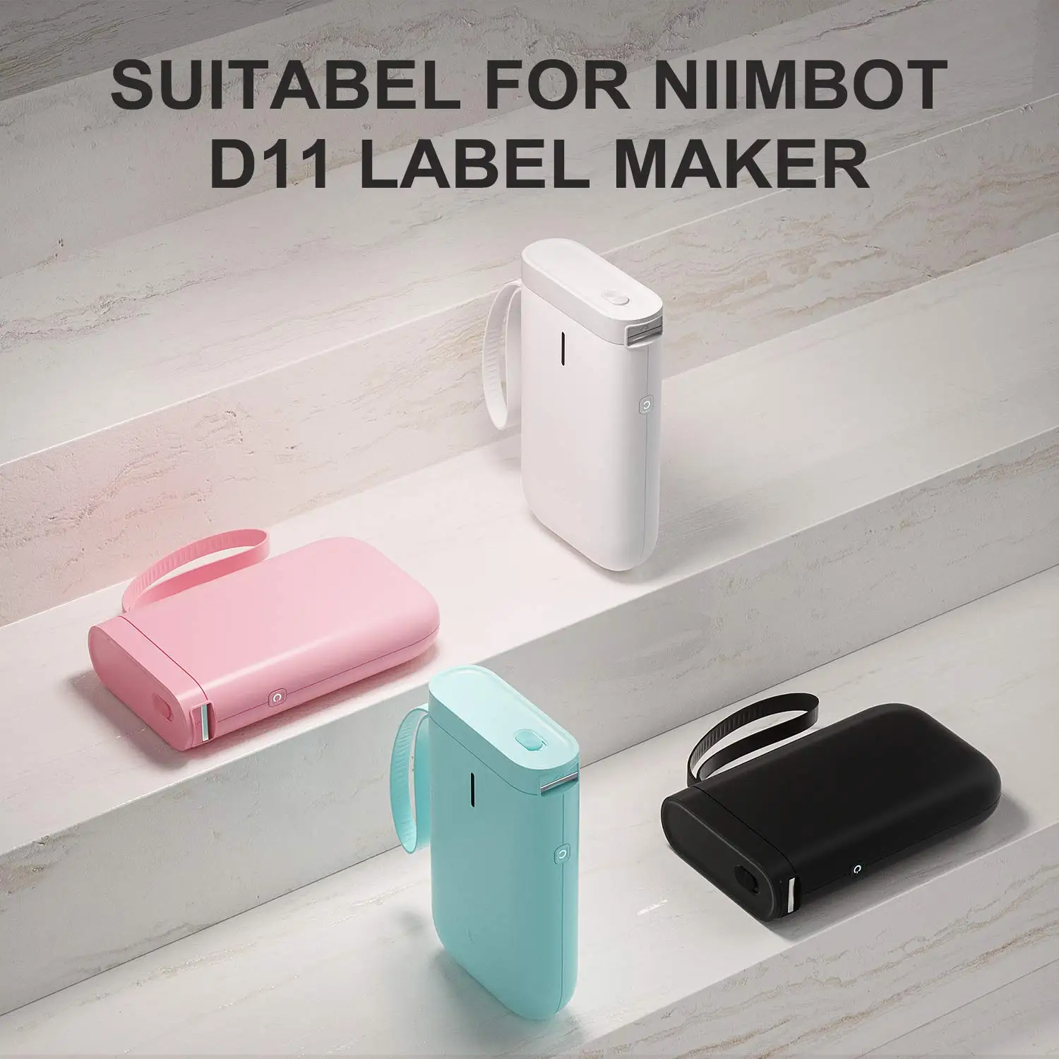 Color: WHITE - NIIMBOT Sticker Self-adhesive Label Thermal Papers for D11 D101 D110 Mini Printer White Colorful Waterproof Cable Tape Rolls