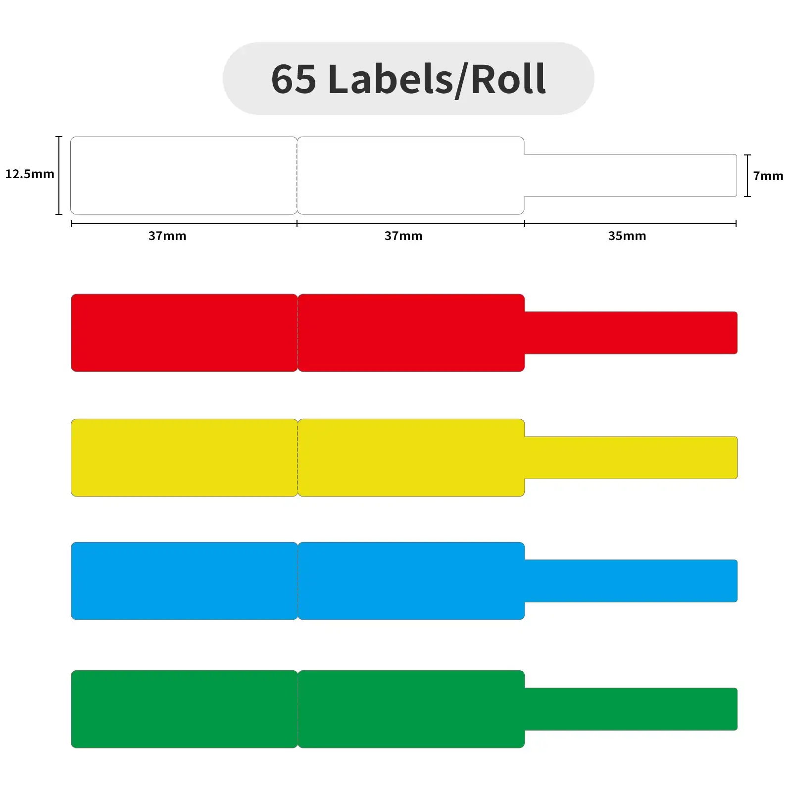 Color: WHITE - NIIMBOT Sticker Self-adhesive Label Thermal Papers for D11 D101 D110 Mini Printer White Colorful Waterproof Cable Tape Rolls
