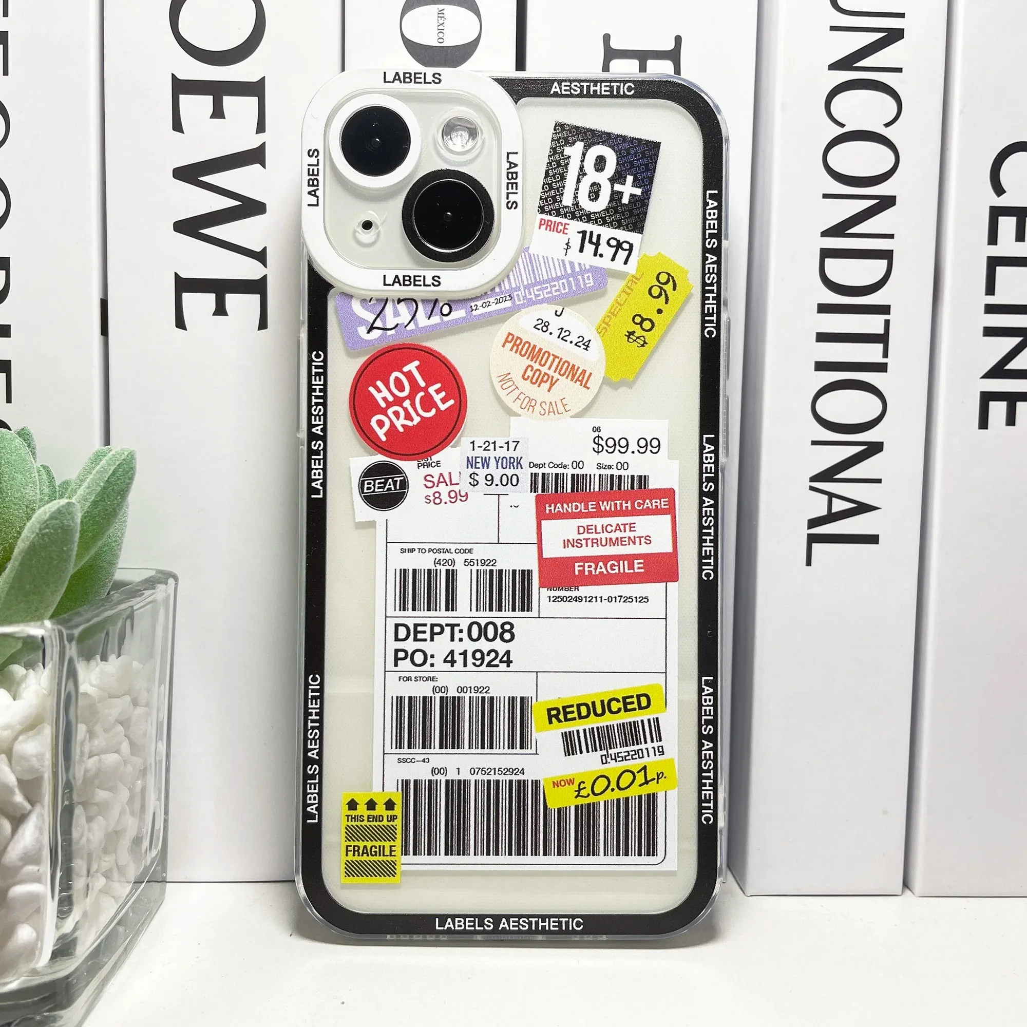 Color: black, Material: ABS - Mix Labels Collage Stickers Aesthetic Phone Case For Samsung Galaxy S10 S20 S21 S22 S23 S24 FE Plus Ultra Note 20