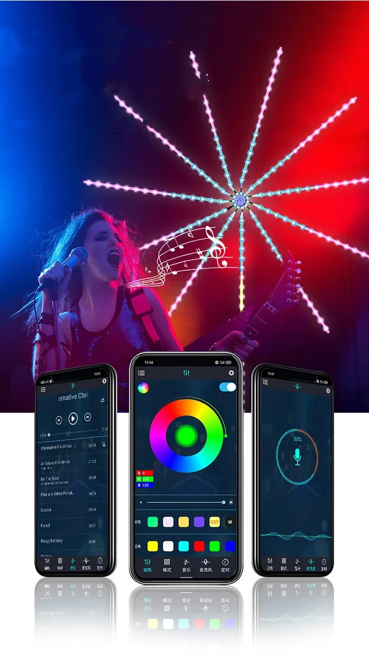 WiFi Bluetooth Smart Fireworks Led Light