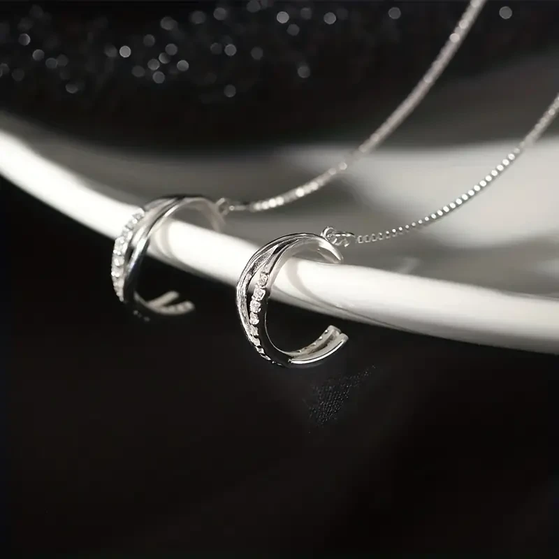 Sparkling Zircon Ear Cuff Threader Earrings