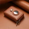 Smart Zipper RFID Slim Leather Wallet