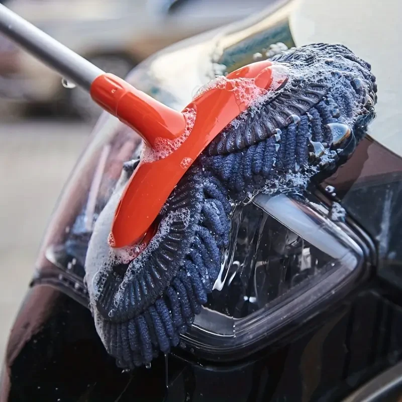 Plush Car Cleaning Kit with Microfiber Brush, Mitt, Sponge & Accessories