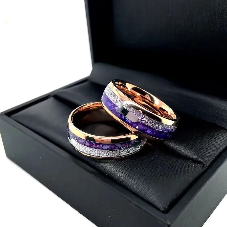Rose Gold Amethyst Bright Arrow Ring