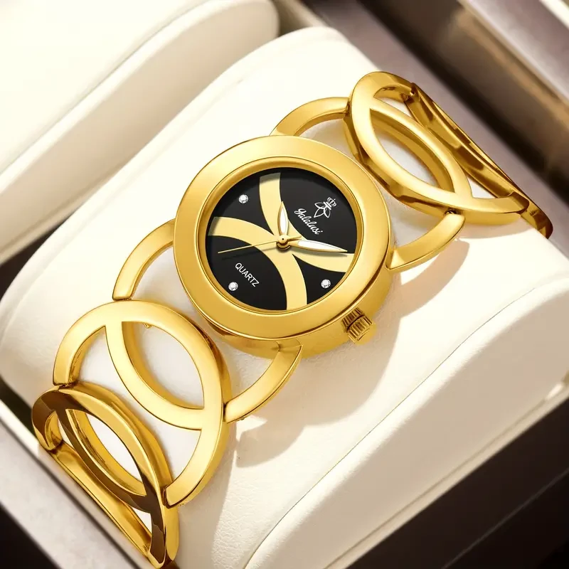 YaLaLuSi Luxury Golden-Tone Quartz Women's Watch