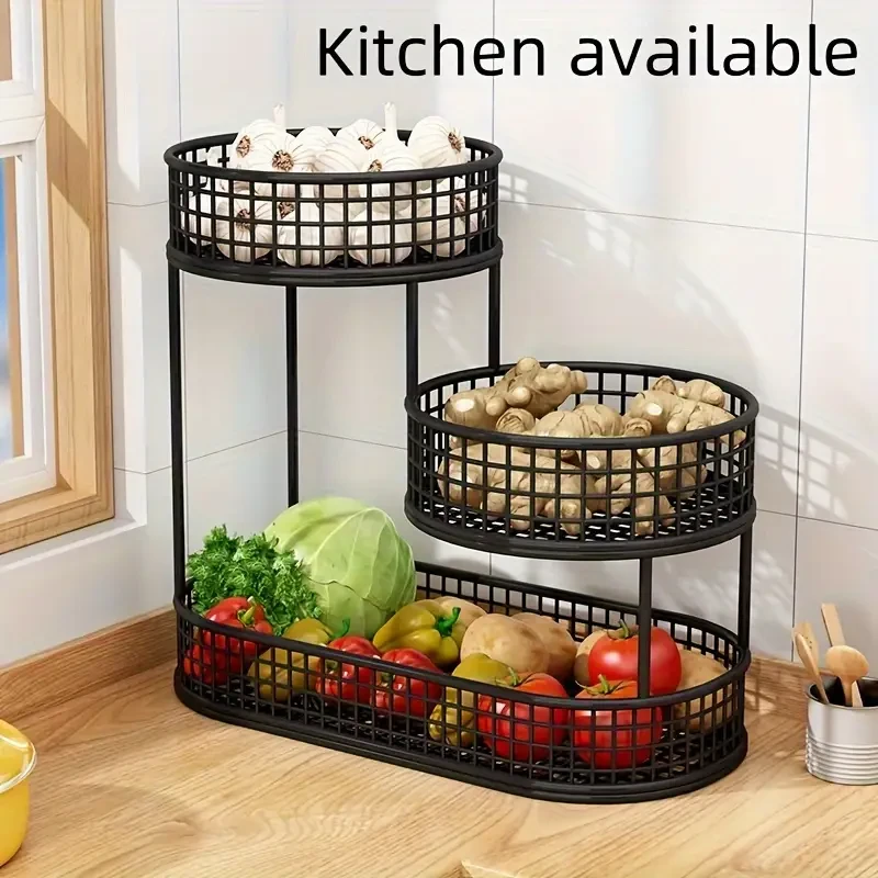 Elegant Multi-Tier Metal Fruit Basket