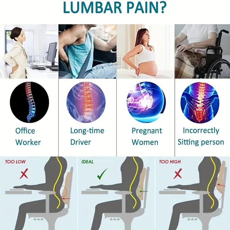 Casual Geometric-Pattern Lumbar Support Pillow