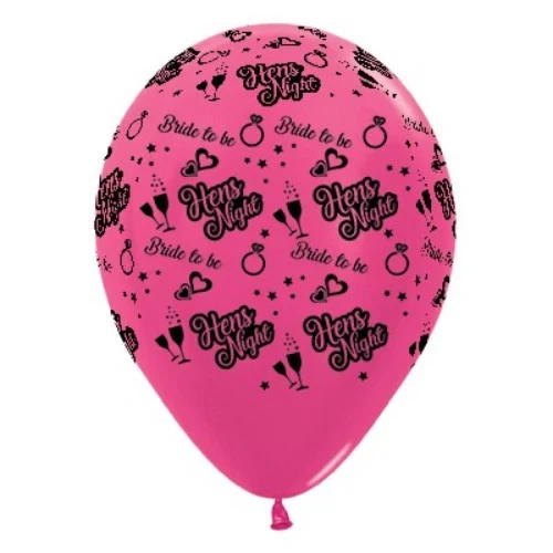 30cm Hens Night Bride to Be Fuchsia Metallic - Pack of 25
