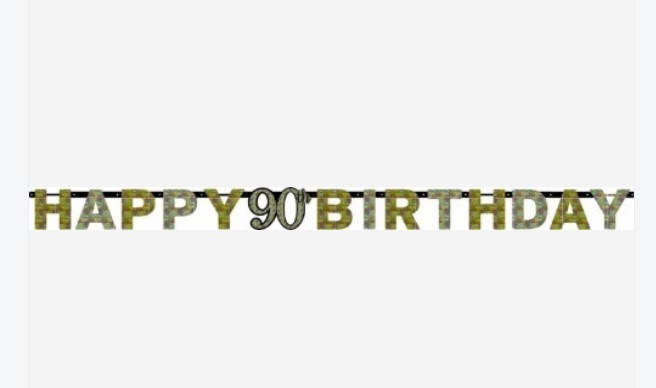 Sparkling Celebration 90 Prismatic Letter Banner