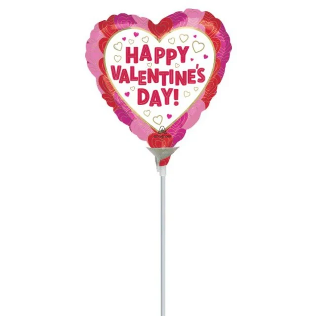10cm Happy Valentine's Day Wrapped in Hearts