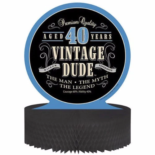 Vintage Dude 40th Birthday Centrepiece