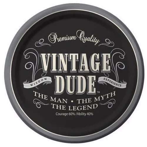 Vintage Dude Dinner Plates - Pack of 8