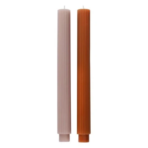 Cosy Copper Christmas Ribbed Dinner Candles