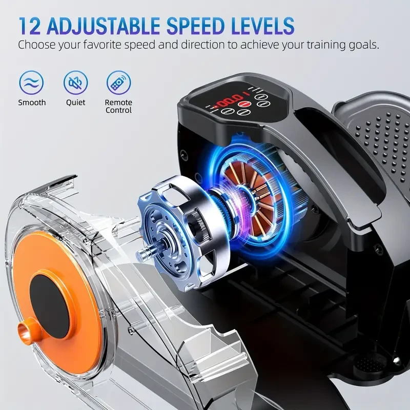 Under Desk Elliptical Machine - Quiet & Portable Electric Seated Pedal Exerciser with Remote Control & 12 Adjustable Speeds