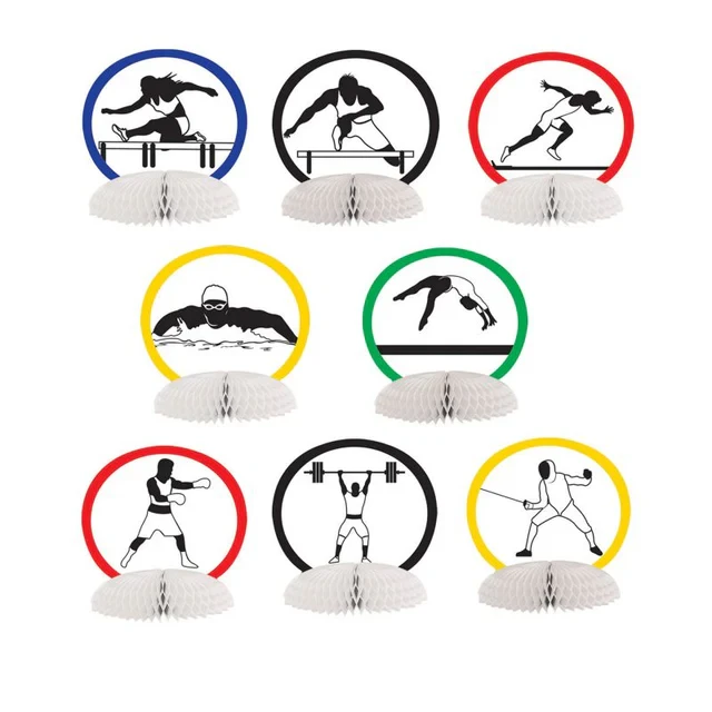 Mini Honeycomb Centrepieces - Sports Assorted Designs (11cm)