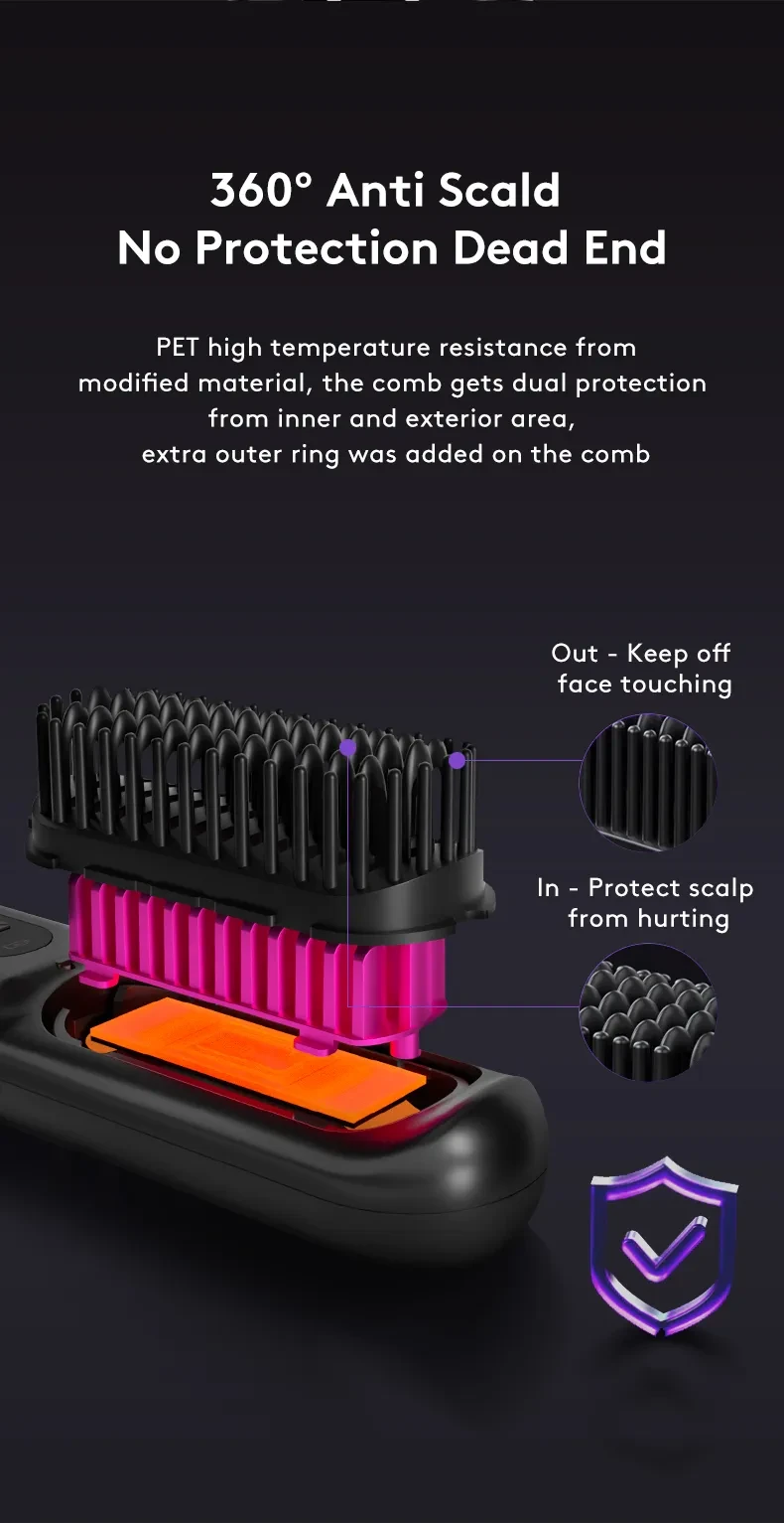 2 In 1 Straight Hair Comb Wireless Hair
