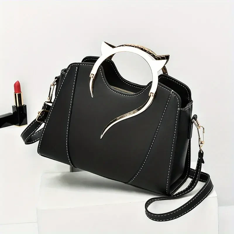 Chic Cat-Ear Tote Satchel Versatile Women's Shoulder Bag