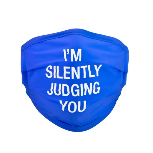 Face Mask: Silently Judging You (Blue)