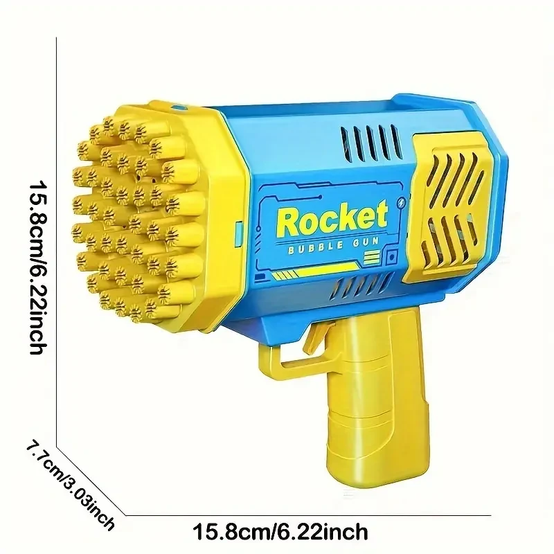 40-Hole Handheld Gatling Bubble Machine - LED Party Toy