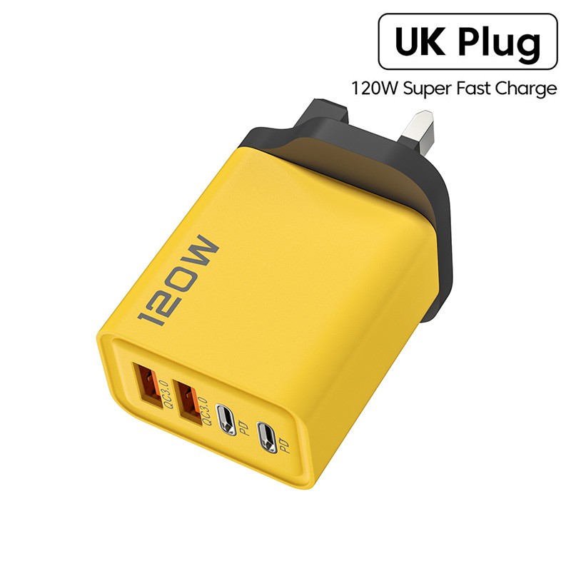 65W 3-Port GaN USB PD Charger - High-Speed Charging Adapter with USB-C to Type-C Cable