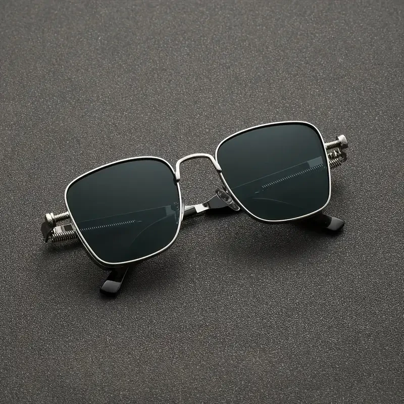 Retro Steampunk Silvery Square Metal Frame Fashion Glasses