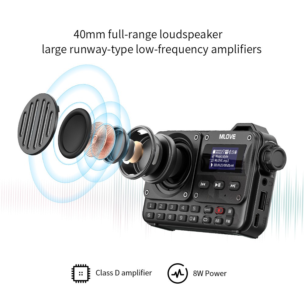MLOVE BV800 Super-Portable Bluetooth Speaker