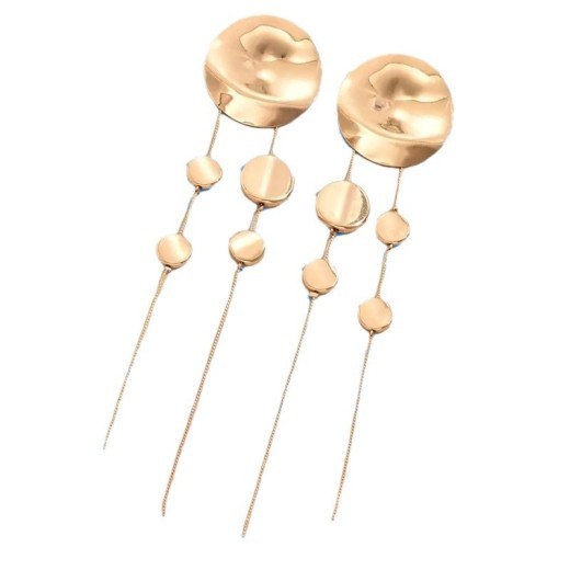 Leopard Print Disc Long Tassel Earrings For Women