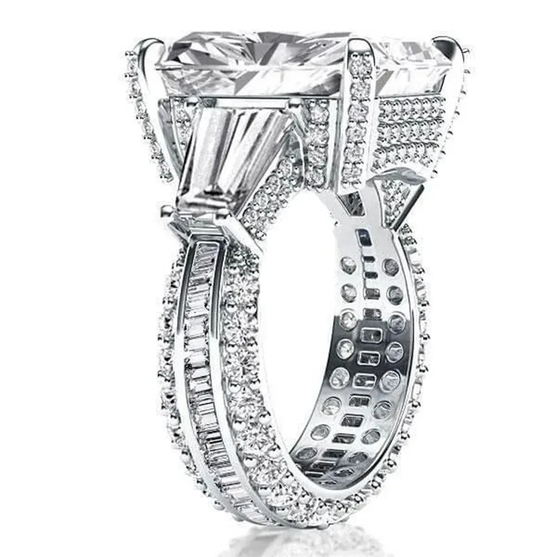 Square Zircon Stone Ring Female High-end Exhibition And Sale