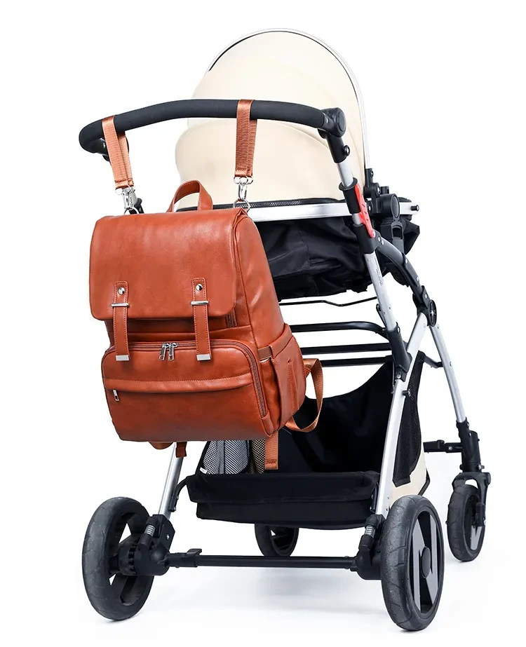 Custom Pu Leather Mommy Bag, Backpack, Dad
