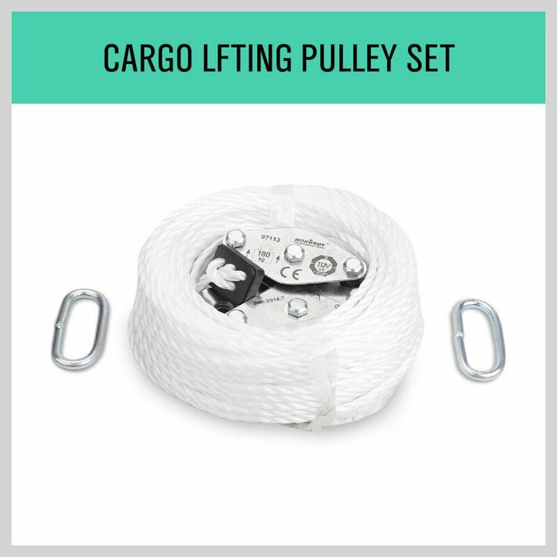 20M Cargo Lifting Rope Winch Hoist Pulley Puller Set