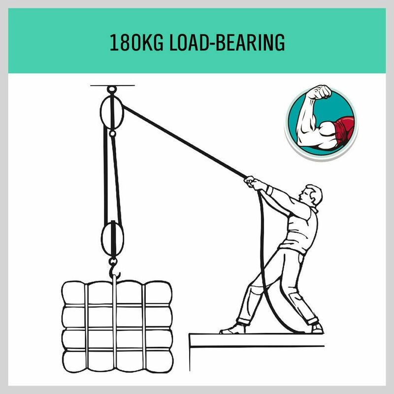 20M Cargo Lifting Rope Winch Hoist Pulley Puller Set