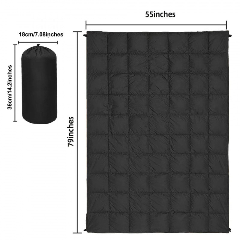 Outdoor Camping Down Blanket Portable Waterproof Hiking Wearable