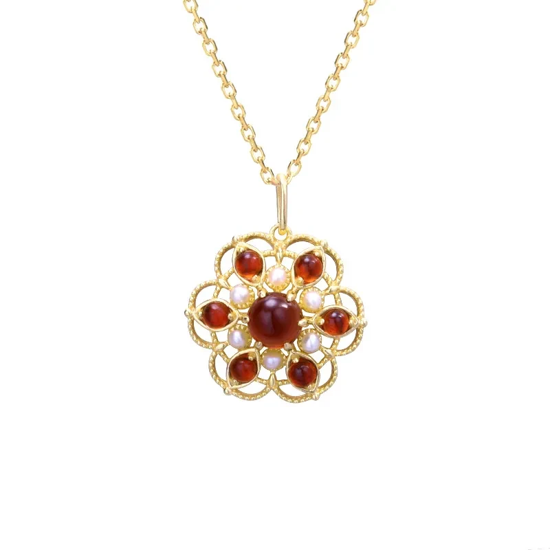 Vintage Hollow Out Flower Pendant