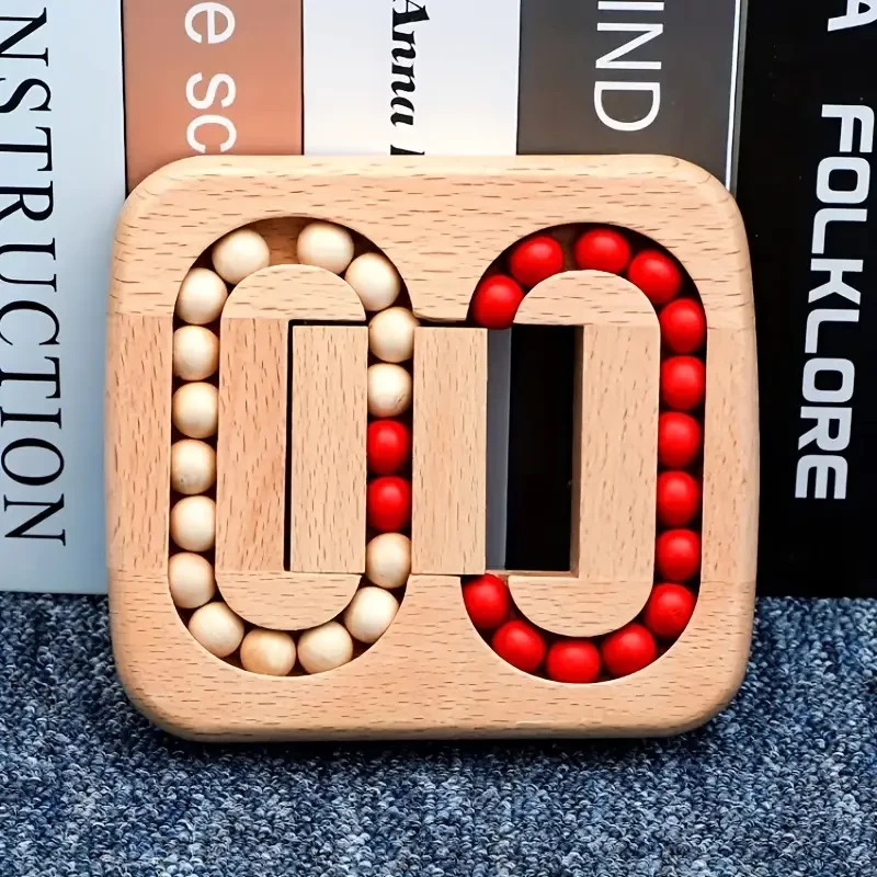 Khaki Creative Brain Teaser Wooden Maze Puzzle Game