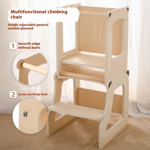 Montessori Toddler Learning Tower Kitchen Hand Washing Step Climbing Chair