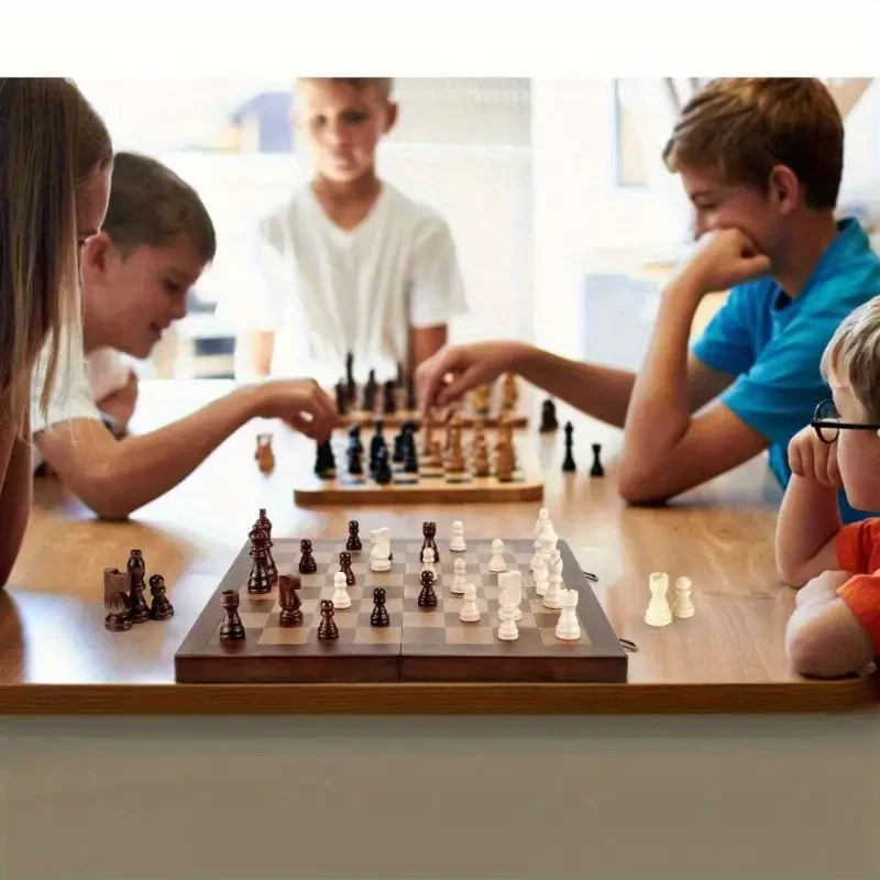 Wooden Chess Set Foldable, 38.1cm/15inch
