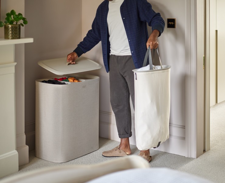 Tota Trio 90L Laundry Separation Basket - Ecru  - Joseph Joseph