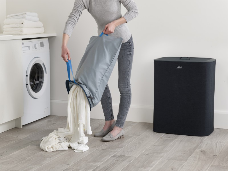 Tota 90L Laundry Separation Basket - Carbon Black - Joseph Joseph