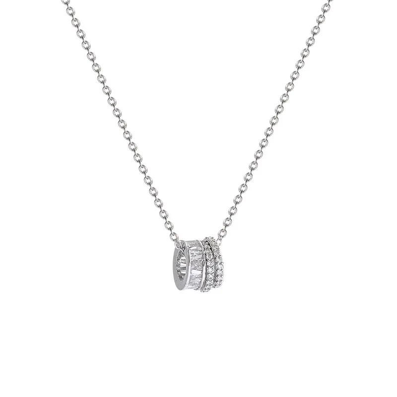 Fashion Multi Layer Ring Pendant Necklace